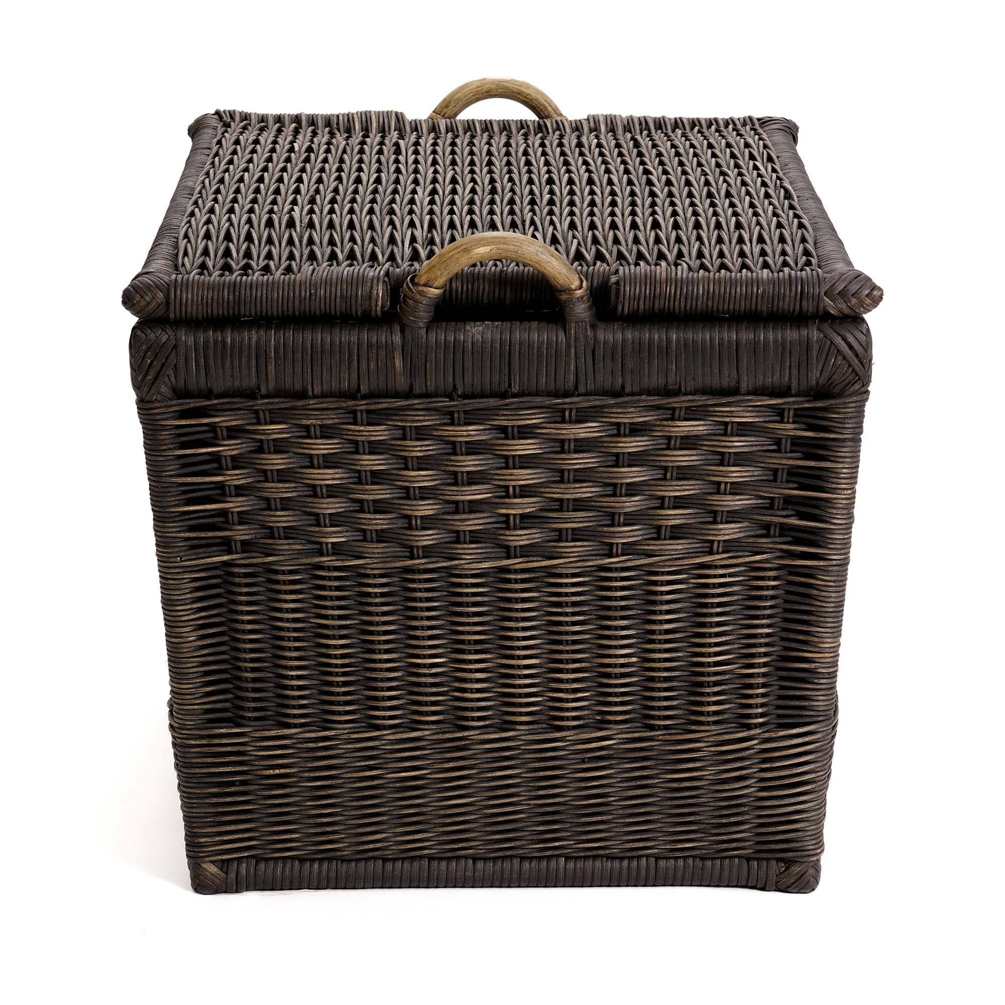 Lift-off Lid Wicker Storage Basket