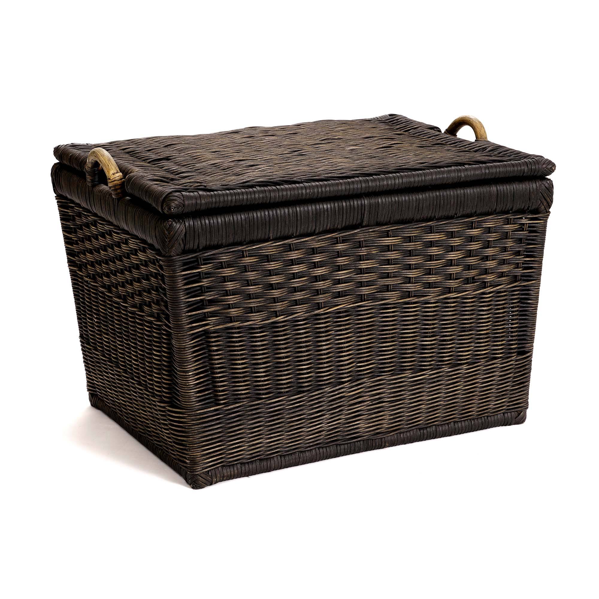 Lift-off Lid Wicker Storage Basket