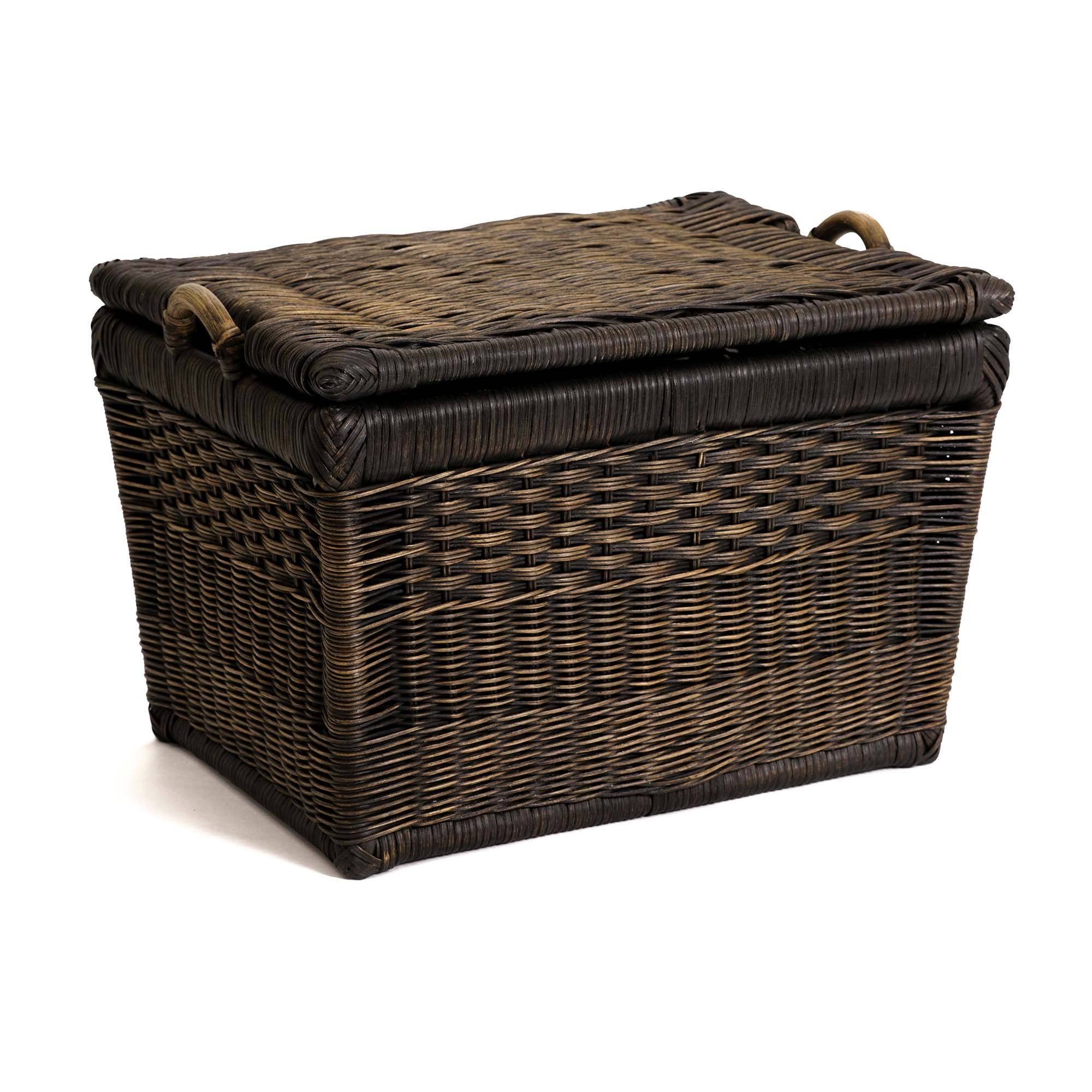 Lift-off Lid Wicker Storage Basket