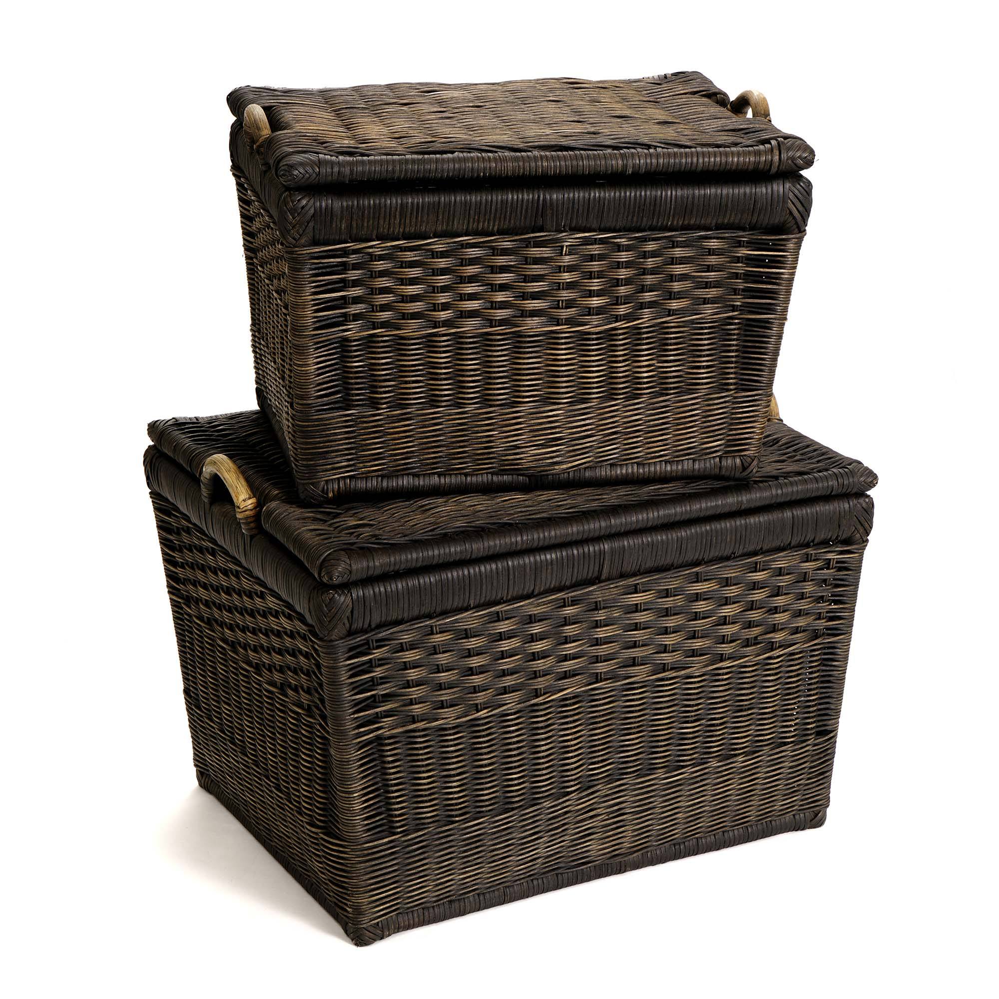 Lift-off Lid Wicker Storage Basket