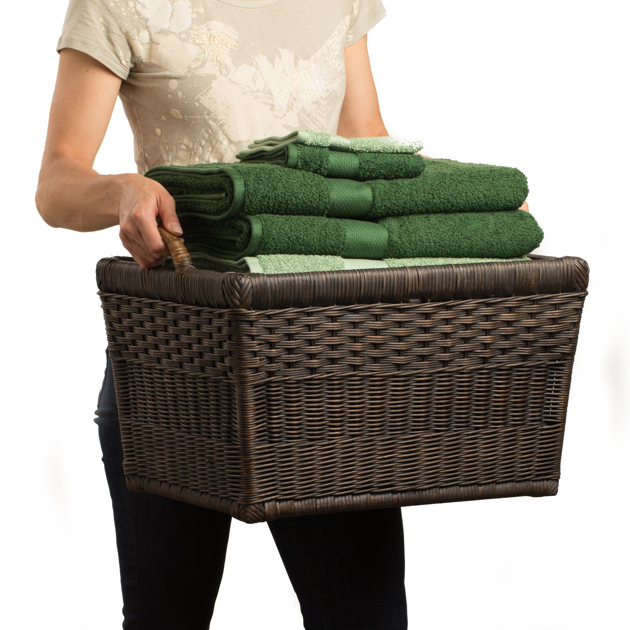 Lift-off Lid Wicker Storage Basket